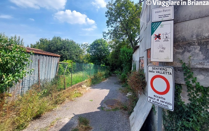 L'inizio del Parco della Valletta